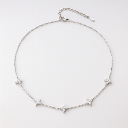 Silver Four-Leaf Necklace