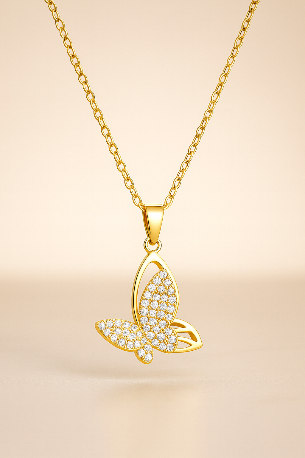Gold Plated Butterfly Necklace