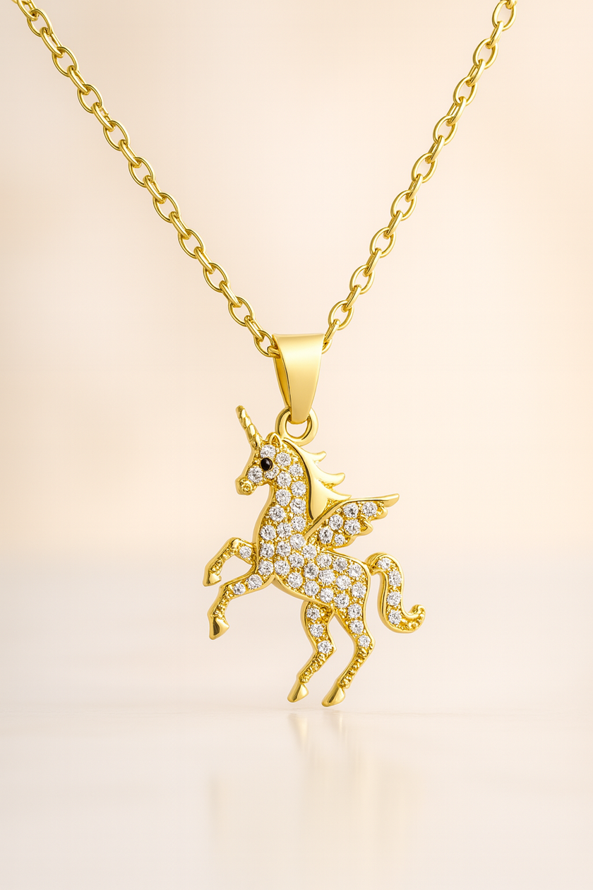 Gold Plated Unicorn Necklace