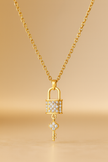 Gold Plated Lock and Key Necklace