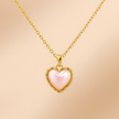 Gold Plated Pink Heart Necklace