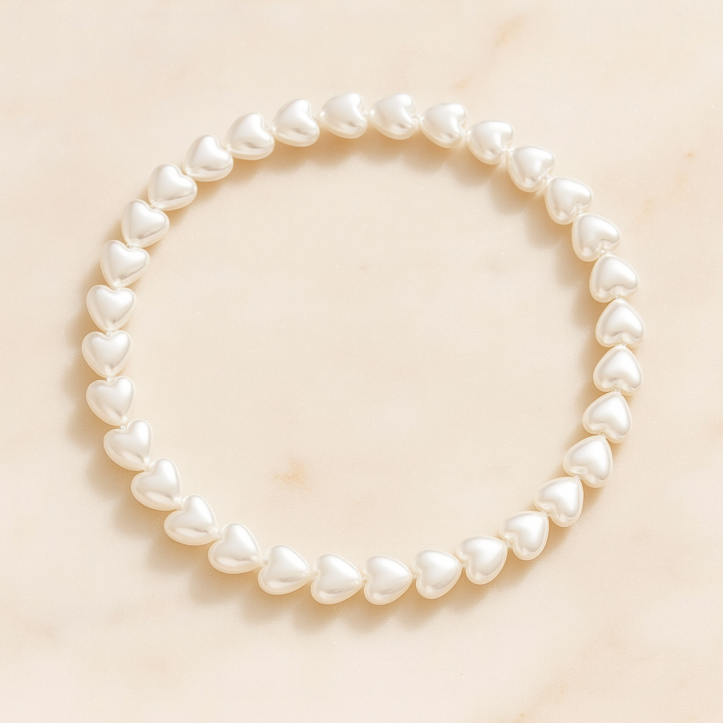 Elegant Irregular Pearl Heart Choker Necklace