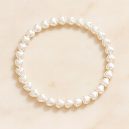Elegant Irregular Pearl Heart Choker Necklace