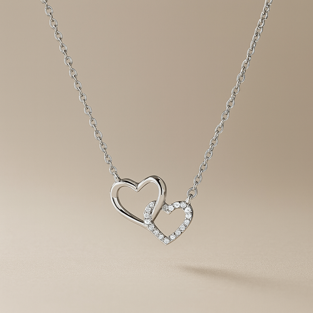 Silver Double Heart Necklace