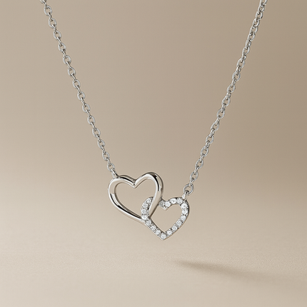 Silver Double Heart Necklace