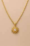 Gold Plated Sunburst Necklace