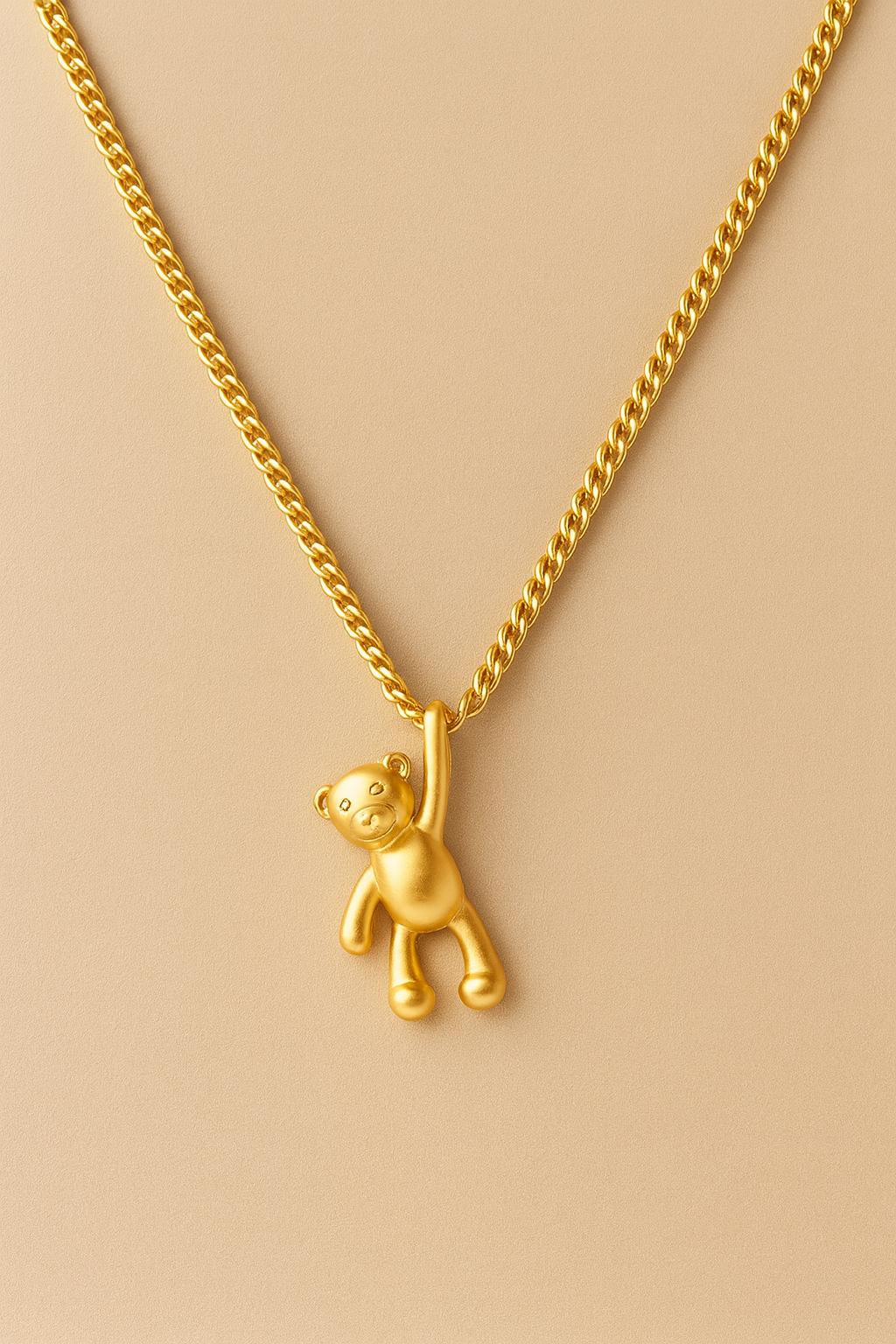 Gold Plated Teddy Bear Necklace