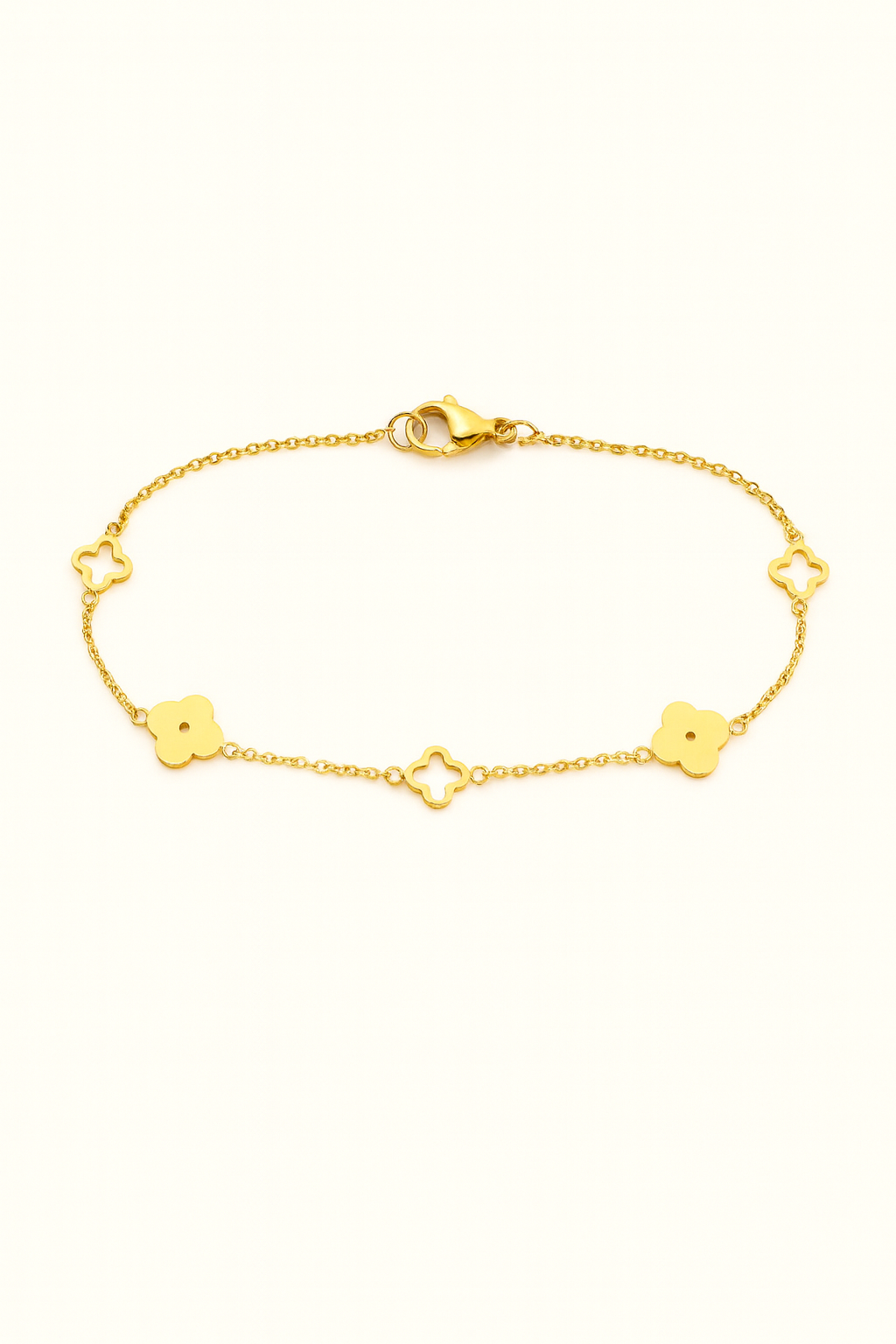Gold Plated Clover Charm Necklace