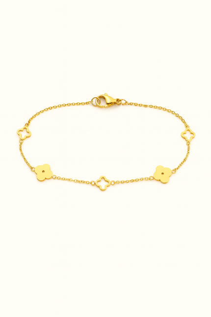 Gold Plated Clover Charm Necklace