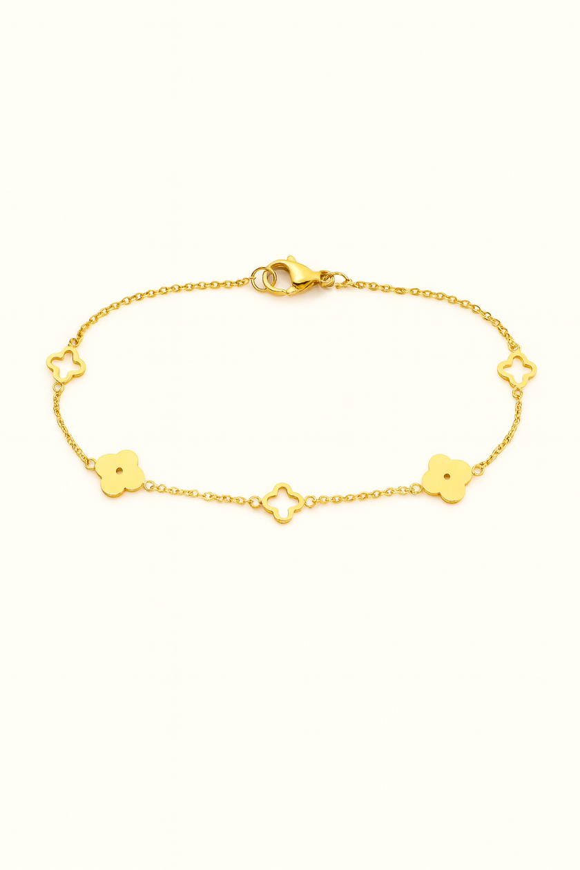 Gold Plated Clover Charm Necklace