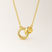 Gold Plated Interlocking Heart & Circle Necklace