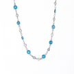 Blue Crystal Geometric Chain Necklace