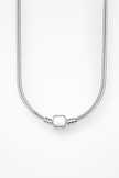 Silver Necklace with Classic Barrel Clasp