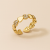 Gold Heart Linked Ring
