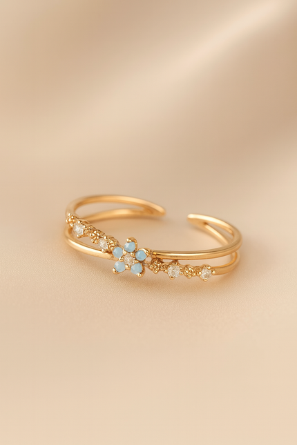 Blue Blossom Ring