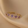Violet Blossom Bar Ring