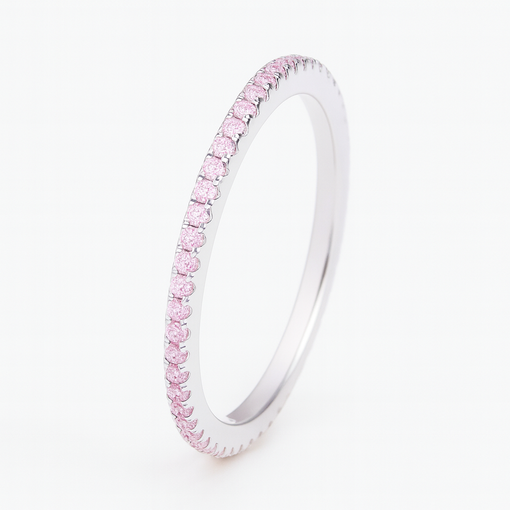 Pink Dainty Pave Ring