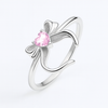 Pink Heart Bow Ring