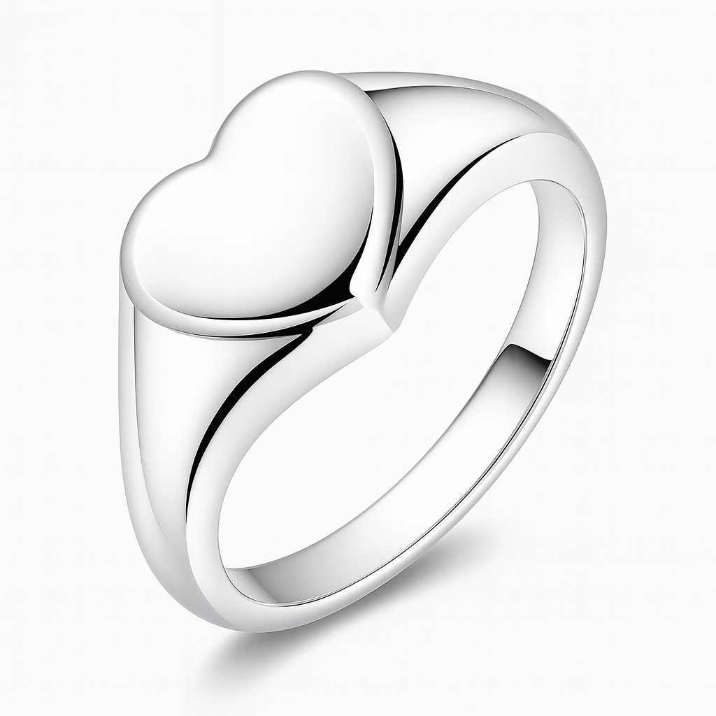 Minimalist Heart Signet Ring