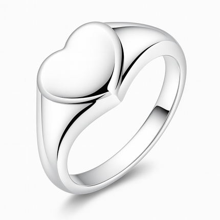 Minimalist Heart Signet Ring