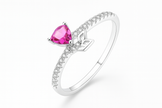 Pink Heart Leaf Ring