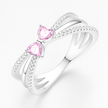 Double Heart Pink  Ring
