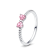 Twin Heart Pink Ring