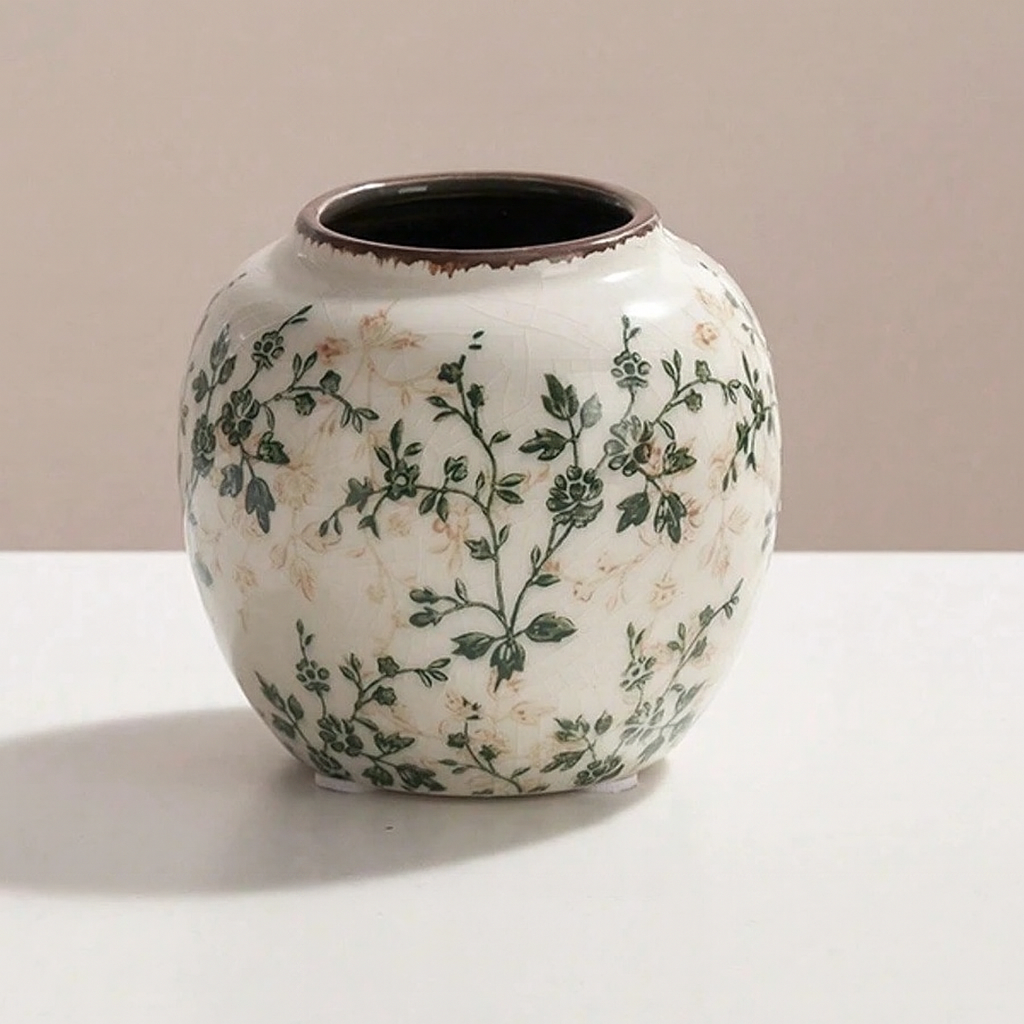 Ice Crackle Ceramic Vase