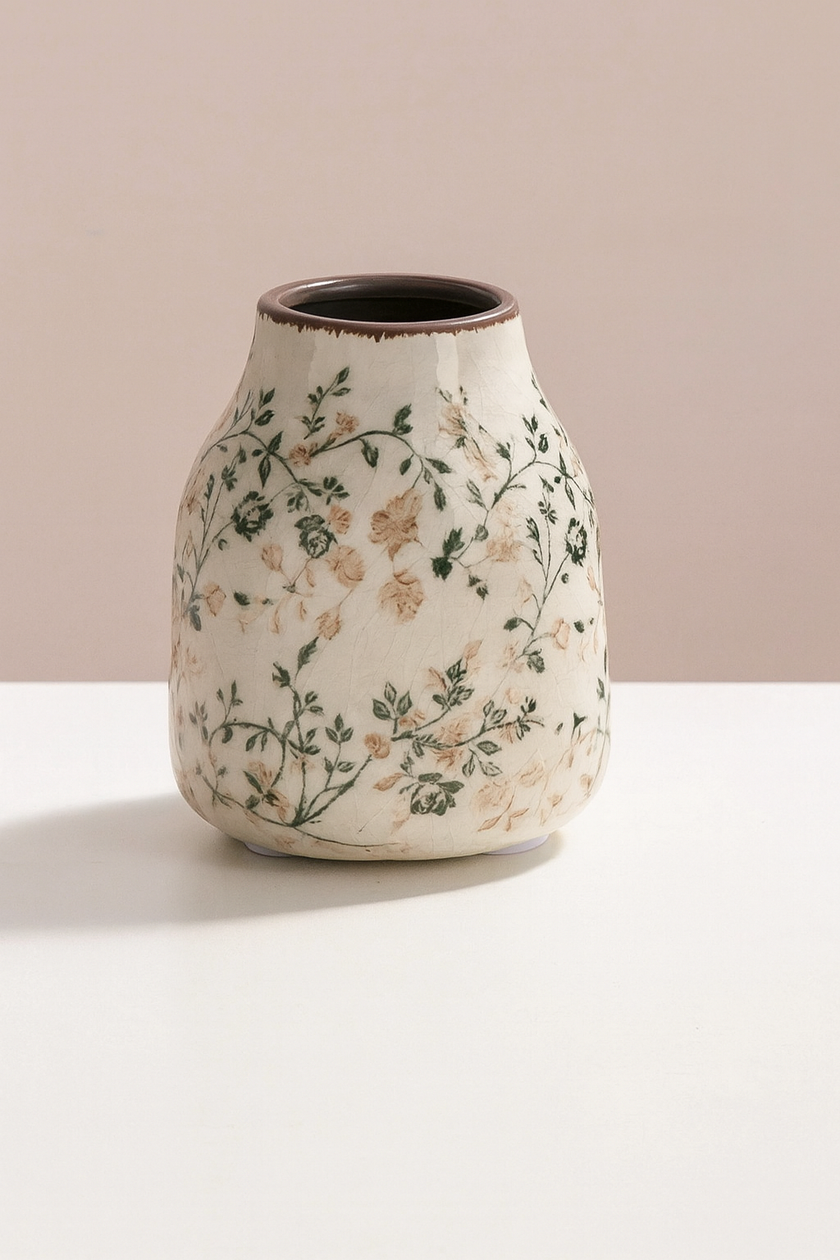 Ice Crackle Ceramic Vase