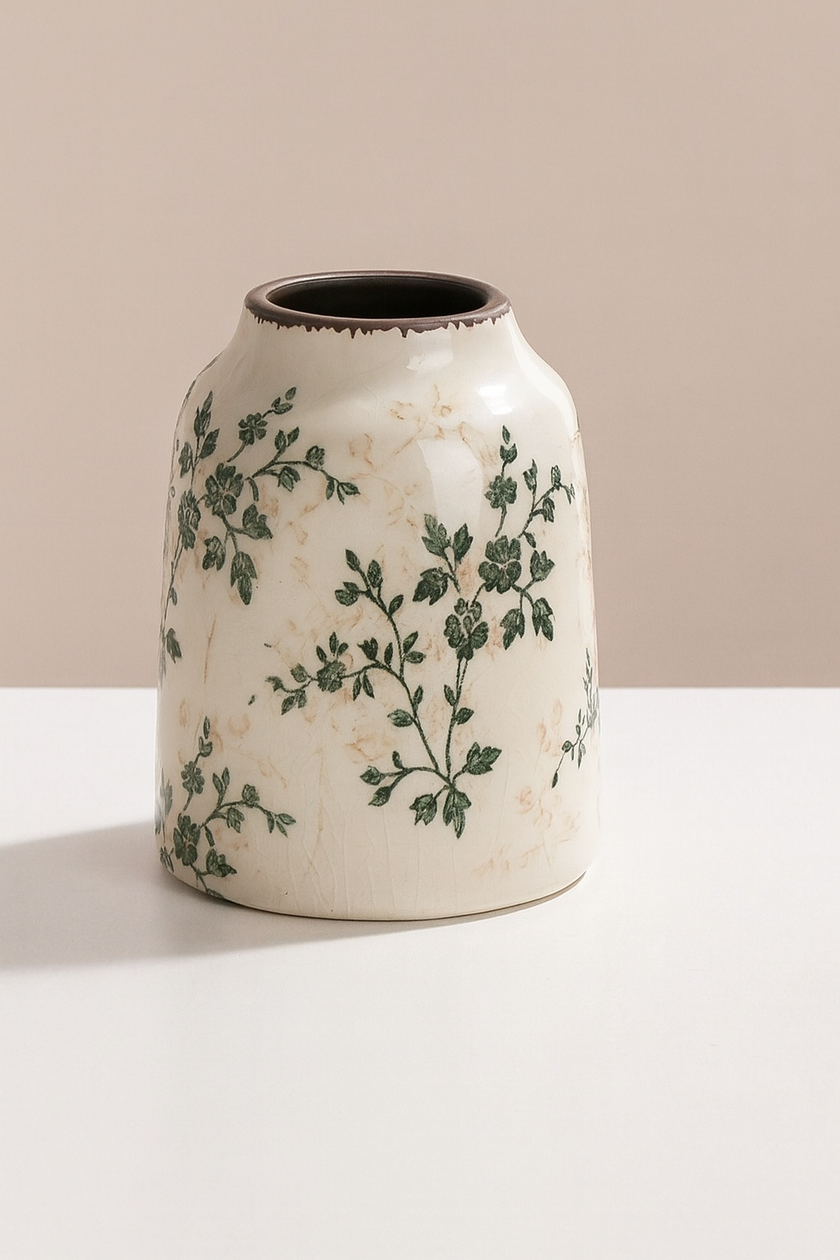 Ice Crackle Ceramic Vase