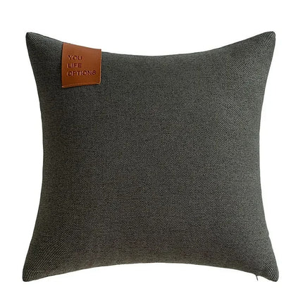 Leather Label Nordic Cushion Cover