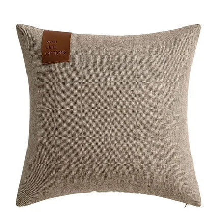 Leather Label Nordic Cushion Cover