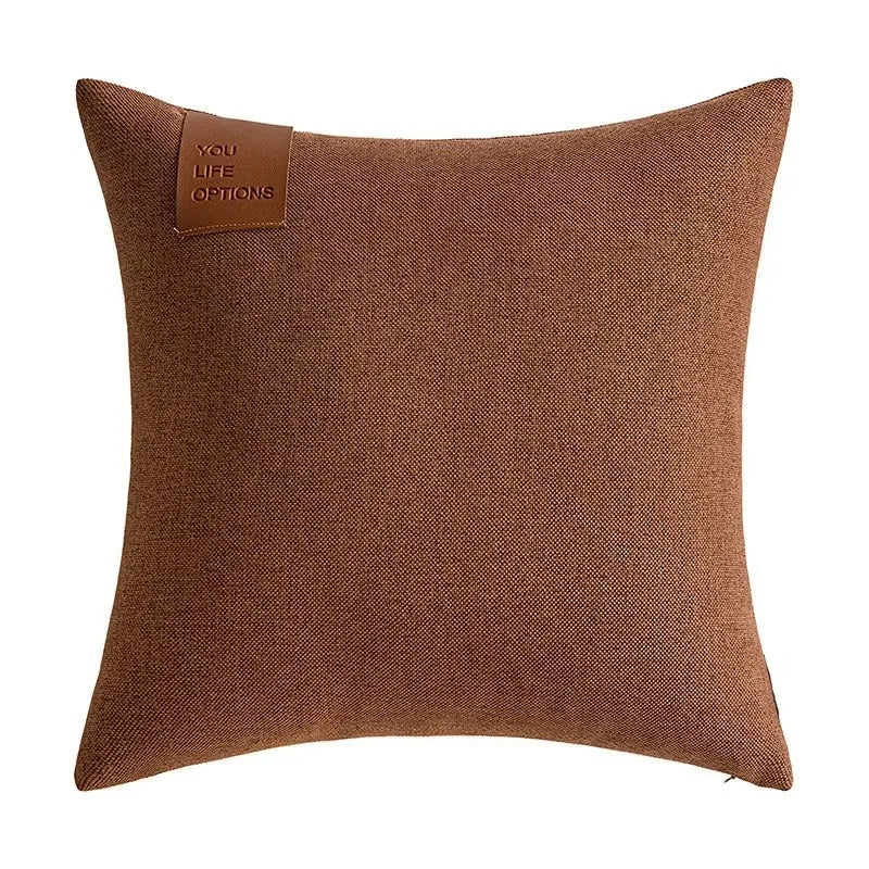 Leather Label Nordic Cushion Cover