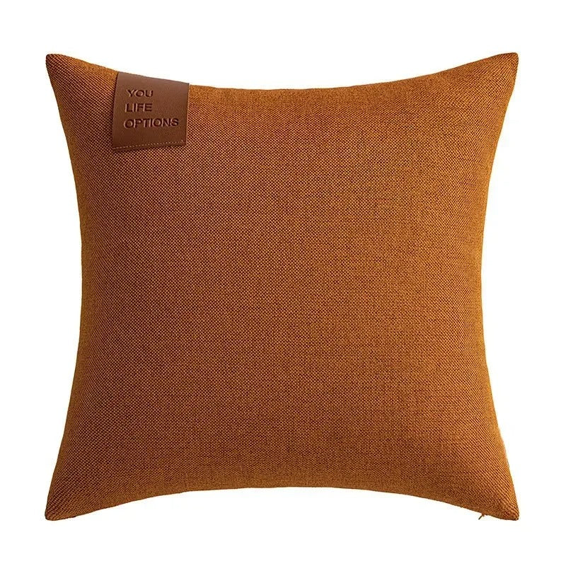 Leather Label Nordic Cushion Cover