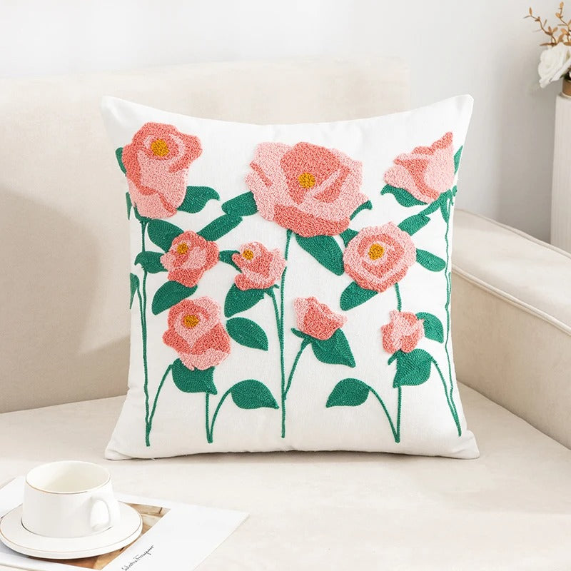 Embroidered Cotton Cushion Cover