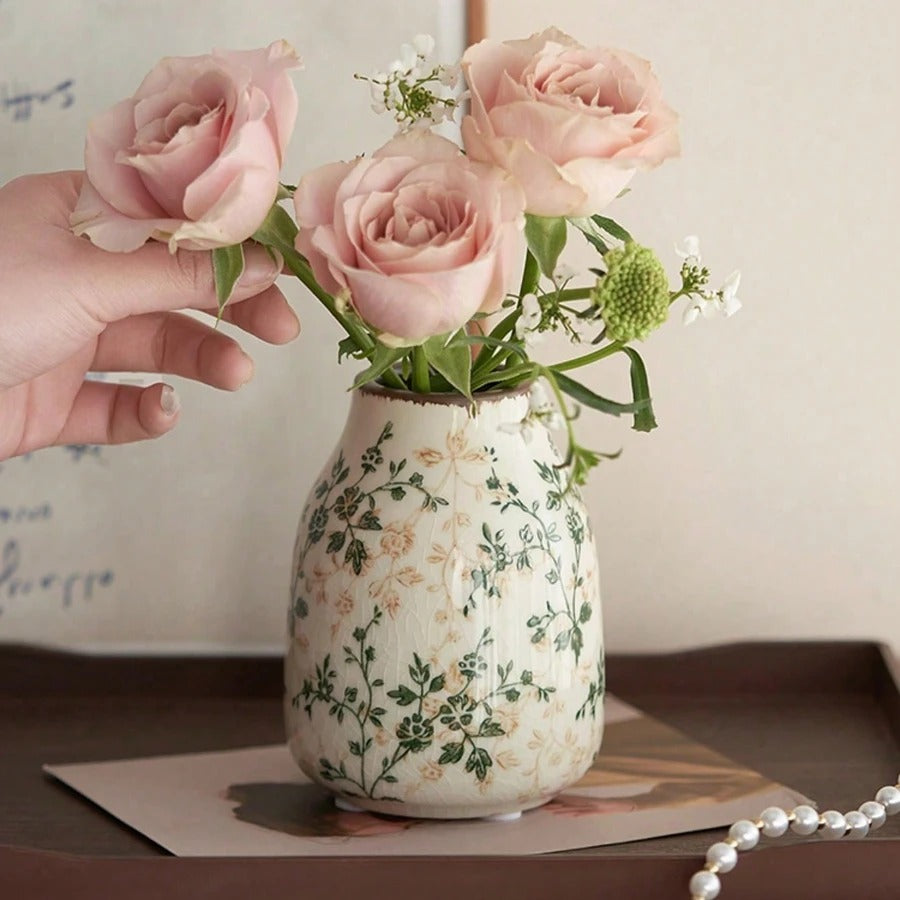 Ice Crackle Ceramic Vase