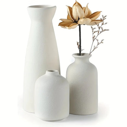Set of 3 Ceramic Flower Vases