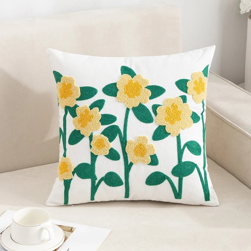 Embroidered Cotton Cushion Cover