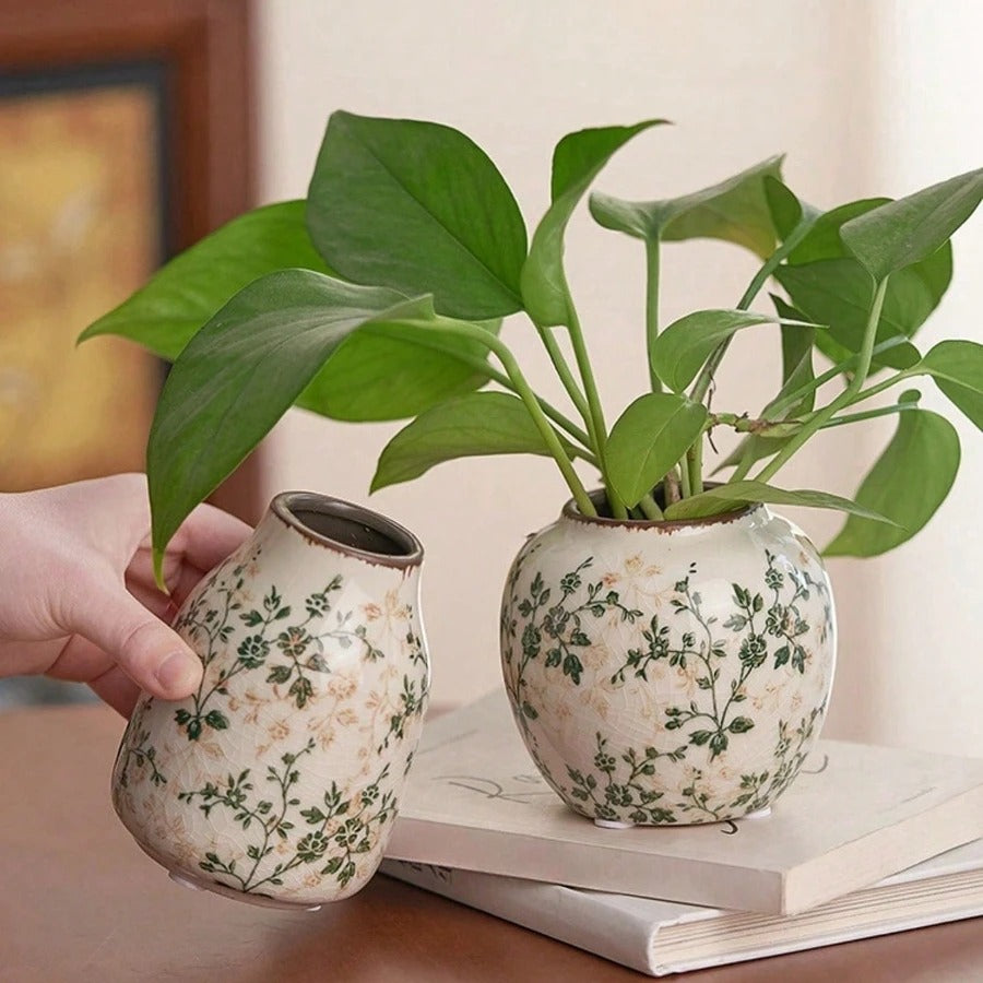 Ice Crackle Ceramic Vase