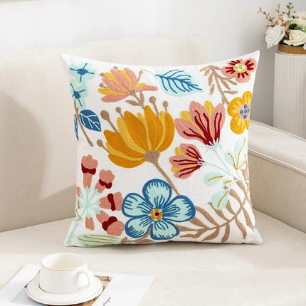 Embroidered Cotton Cushion Cover