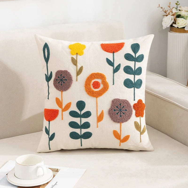 Embroidered Cotton Cushion Cover