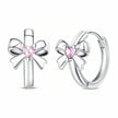 Pink Heart Bow Earrings