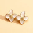 Romantic White Acrylic Flower Drop Earrings
