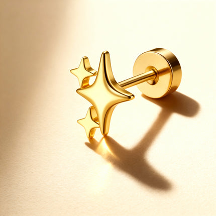 Golden Star Stud Earring