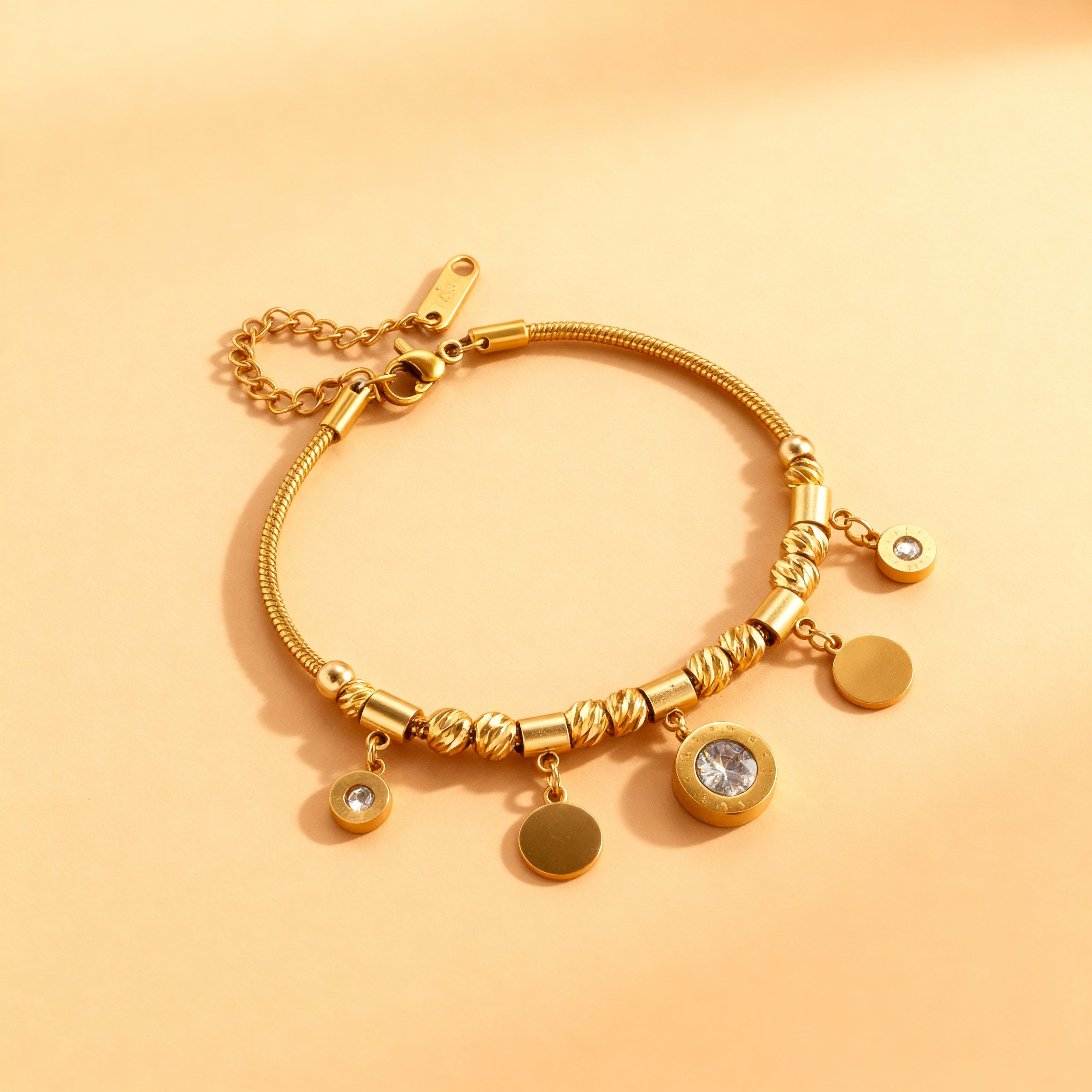 Gold Charm Chain Bracelet