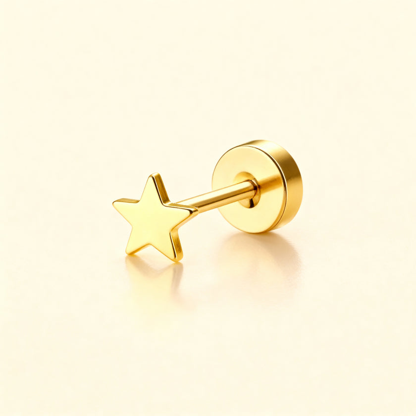 Golden Star Stud Earring
