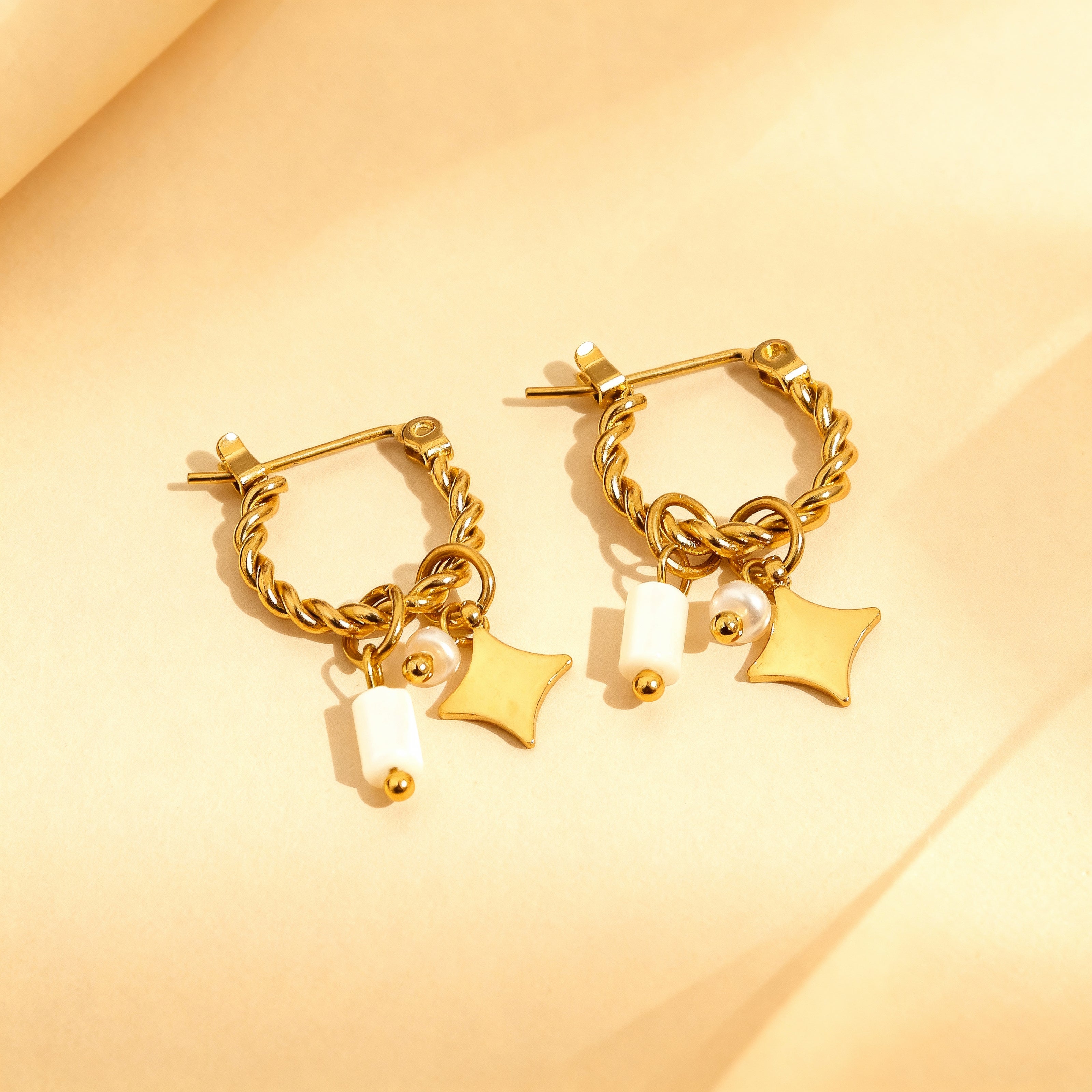 Elegant Gold Twisted Hoop Earrings