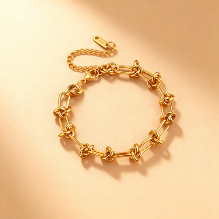 Gold Knot Chain Bracelet