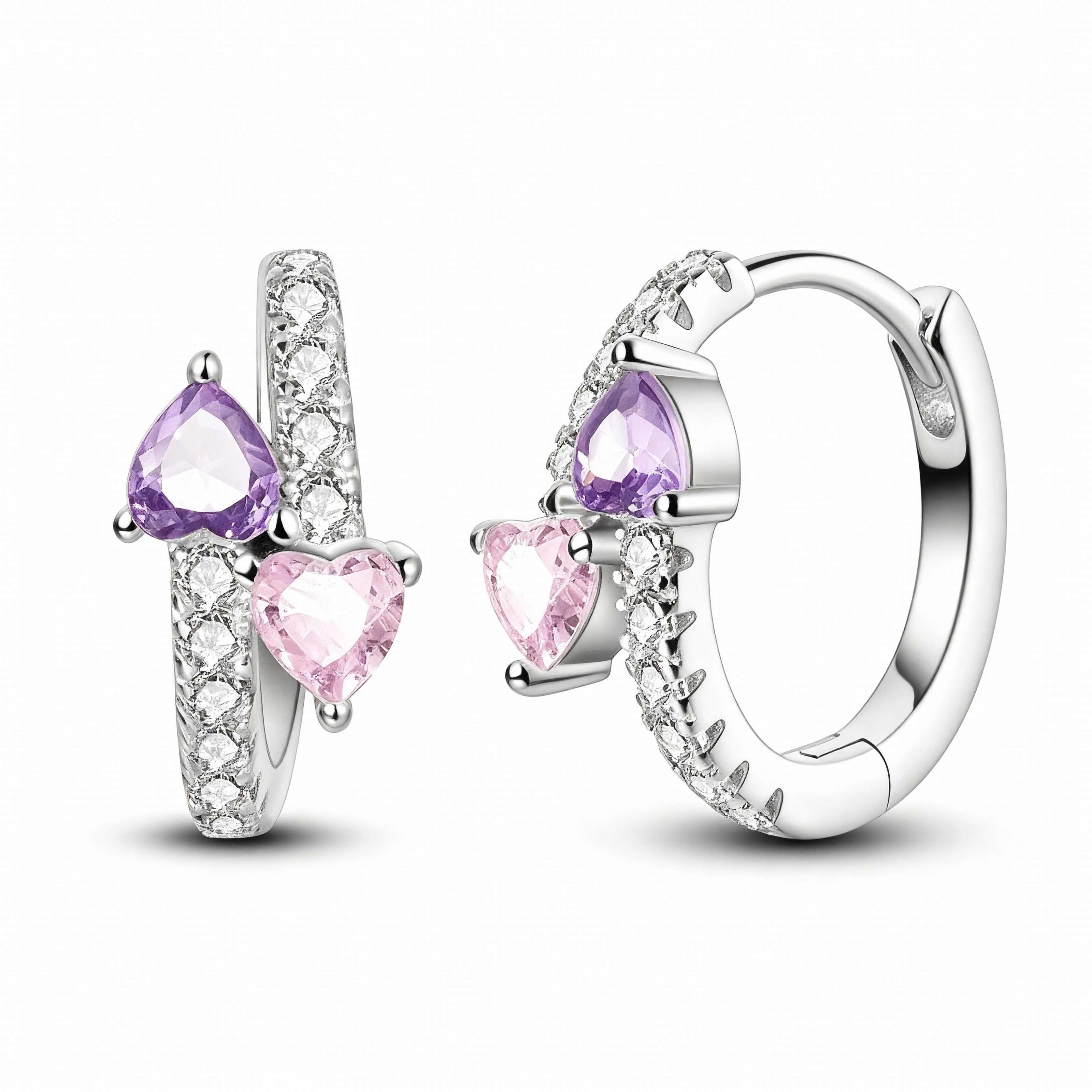 Heart Charm Hoop Earrings