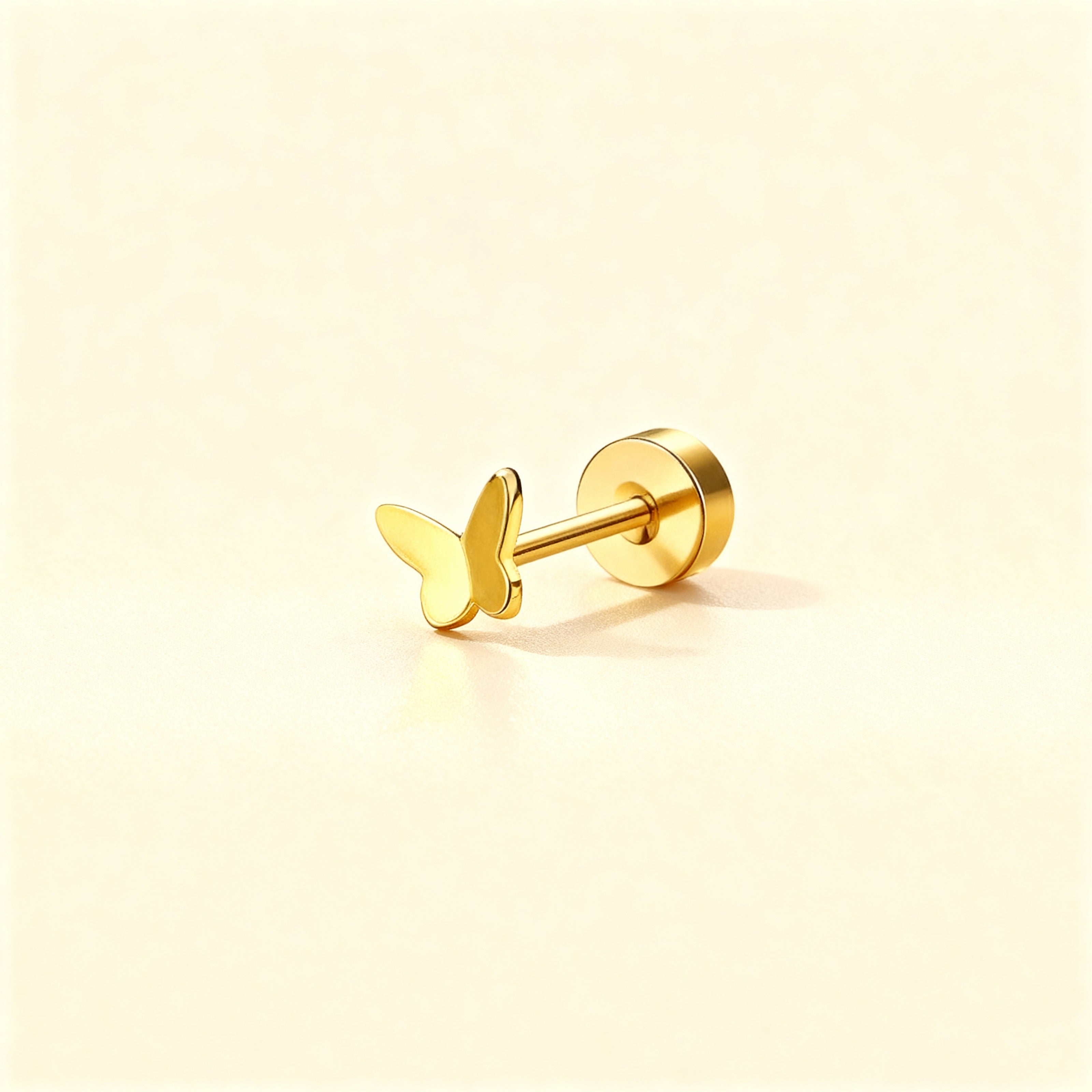 Golden Butterfly Stud Earring